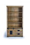 GINER Y COLOMER Vitrina Buffet en Bois de Mango Naturel avec Porte Coulissante et 2 Tiroirs - Style Industriel 185x100x40 cm